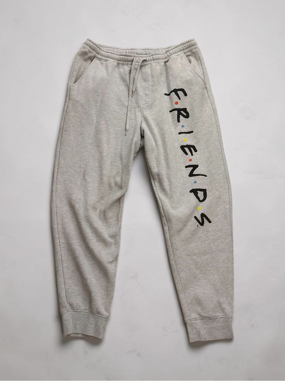 FRIENDS Light Gray Jogger Sweatpants with Color Dot Accents